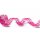 5Meter Chiffon-Band Transparent mit Rosa-Pinkfarbenen Glitzer-Punkten 15mm Stoffband einseitig bedruckt