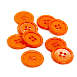 20 Orange 4-Loch-Kn&ouml;pfe mit Rand 2cm Kunststoff