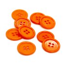 20 Orange 4-Loch-Kn&ouml;pfe mit Rand 2cm Kunststoff