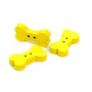 10 Gelbe Hundeknochen Kn&ouml;pfe aus Holz