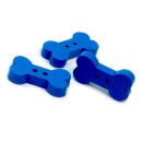 10 [Hunde-] Knochen Kn&ouml;pfe Blau aus Holz 18mm