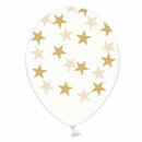 Transparente Ballons goldfarbene Sterne