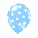 Farbige Ballons Hellblau mit wei&szlig;en Punkten/ Dot