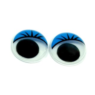 Wackelaugen Blaue Wimpern 15mm Selbstklebend
