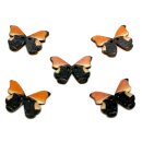 Schmetterlings Kn&ouml;pfe Schwarz-Orange 2-Loch aus...