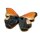 Schmetterlings Kn&ouml;pfe Schwarz-Orange 2-Loch aus gef&auml;rbtem Holz 28mm * 21mm