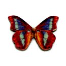 6 Schmetterlings Kn&ouml;pfe Rot-Blau aus Holz
