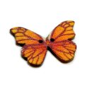 6 Schmetterlings-Holzkn&ouml;pfe Orange rote Streifen