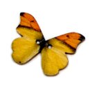 6 Schmetterlings Holzkn&ouml;pfe Orange-Gelb