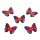 6 Schmetterlings Kn&ouml;pfe Regenbogen aus Holz