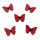 6 Schmetterlings Kn&ouml;pfe Rot mit schwarzen Streifen