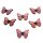 6 Schmetterlings Kn&ouml;pfe Rosa-Gelb aus Holz 28mm