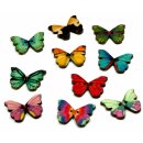 12 Schmetterlings Kn&ouml;pfe Farbmix aus Holz 28mm