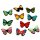 12 Schmetterlings Kn&ouml;pfe Farbmix aus Holz 28mm