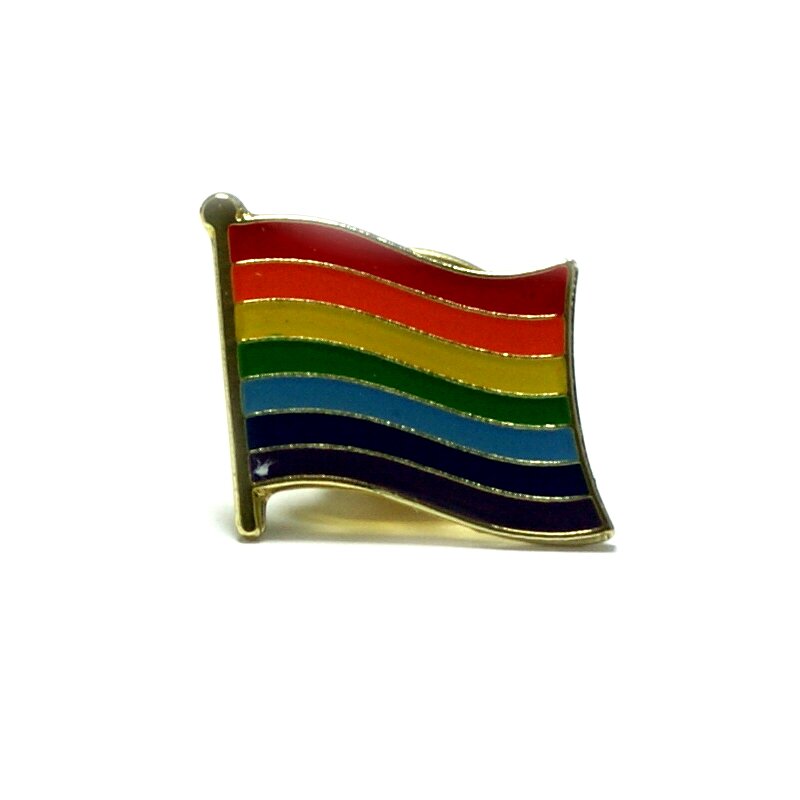Anstecker Regenbogenfahne/ Regenbogen-Flagge mit Butterfly Clip 1,5cm*1,5cm CSD 