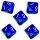 5er Set 10-Seitige W&uuml;rfel Transparent-Dunkel-Blau Zahlen 1-10