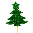 Cupcake-Topper Weihnachtsbaum Glitter Gr&uuml;n