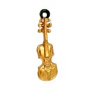 Mini Geige Anh&auml;nger goldfarben lackiert