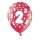 Bunte Ballons 2. Geburtstag mit Zahlen Rot
