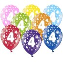 Bunte Ballons 4. Geburtstag mit Zahlen Gr&uuml;n