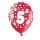 Bunte Ballons 5. Geburtstag mit Zahlen Rot
