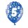 Bunte Ballons 5. Geburtstag mit Zahlen Dunkel-Blau