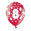 Bunte Ballons 8. Geburtstag mit Zahlen Rot