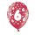 Bunte Ballons 6. Geburtstag mit Zahlen Rot