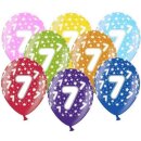 Bunte Ballons 7. Geburtstag mit Zahlen