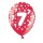 Bunte Ballons 7. Geburtstag mit Zahlen Rot