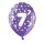 Bunte Ballons 7. Geburtstag mit Zahlen Lila