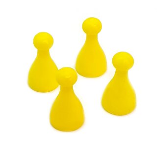 4 P&ouml;ppel / Spielfiguren aus Kunststoff Gelb