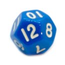 12-Seitige W&uuml;rfel Blau mit Zahlen 1-12