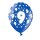 Blaue Ballons 9. Geburtstag mit wei&szlig;en Zahlen