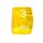 6 W&uuml;rfel Gelb-Transparent Set Zahlen Gerade Kanten 15mm