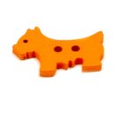 Hunde Holz-Kn&ouml;pfe Orange 26mm 2Loch
