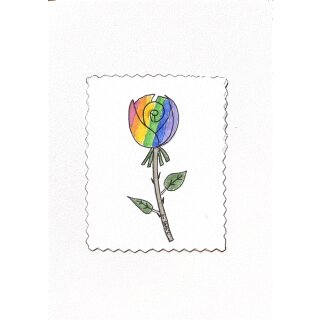 Kathl&acute;s LGBT-Klappkarte Rose klein 10 x 15cm