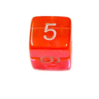 4 W&uuml;rfel Transparent-Orange Zahlen Gerade Kanten 15mm