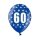 Bunte Ballons 60. Geburtstag in Blau wei&szlig;en Zahlen