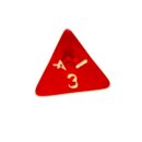 4 Seitige Rot-Transparente W&uuml;rfel Zahlen W4