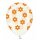 5 Transparente Ballons mit Bl&uuml;ten in Orange