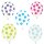5 Transparente Ballons mit Bl&uuml;ten im Farbmix
