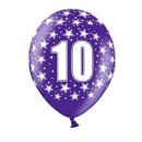 Einzelne Ballons Lila 10. Geburtstag mit wei&szlig;en Zahlen