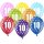 Einzelne Ballons Orange 10. Geburtstag mit wei&szlig;en Zahlen