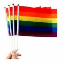 10 Regenbogenfahnen Hand-Flaggen 20*14cm