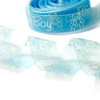 Baby-Party Geschenkband Transparent 25mm &quot;Its a Boy&quot;