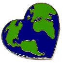 Umwelt-Herz mit Butterfly Clip 2,6cm Erde- Herz Welt
