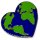 Umwelt-Herz mit Butterfly Clip 2,6cm Erde- Herz Welt