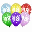 Bunte Ballons 18. Geburtstag mit Zahlen Einzeln