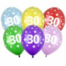 Bunte Ballons 30. Geburtstag mit Zahlen Einzeln